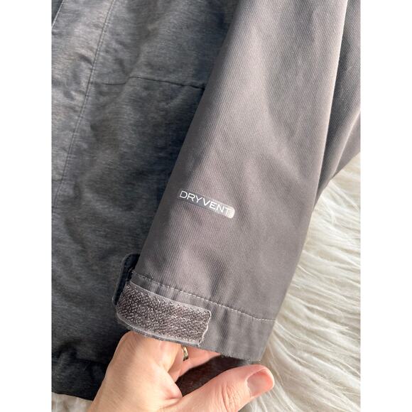 The North Face Boys Hooded Dryvent Two Tone Parka Rain Jacket Black Gray Size XS - Picture 8 of 12